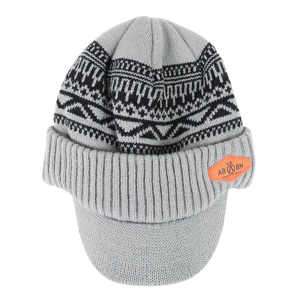 エアボーン（ARBN）（メンズ）ニット帽 ワークニットキャップ AR23FW-CAP001KHK フリーサイズ つば付き グレー
