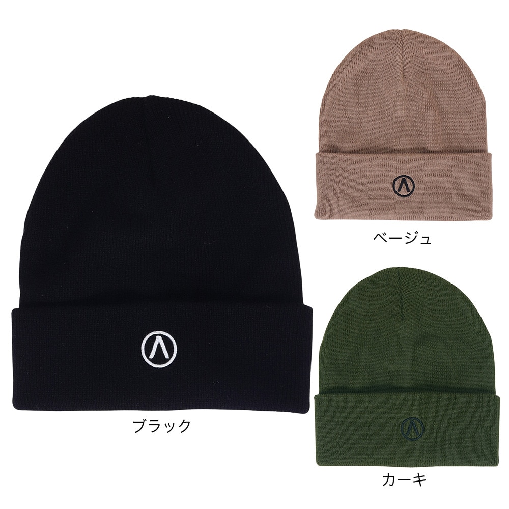 エアボーン（ARBN）（メンズ）ニット帽 EMB ニットキャップ AR23FW-CAP002BEG フリーサイズ 防寒 ベージュ