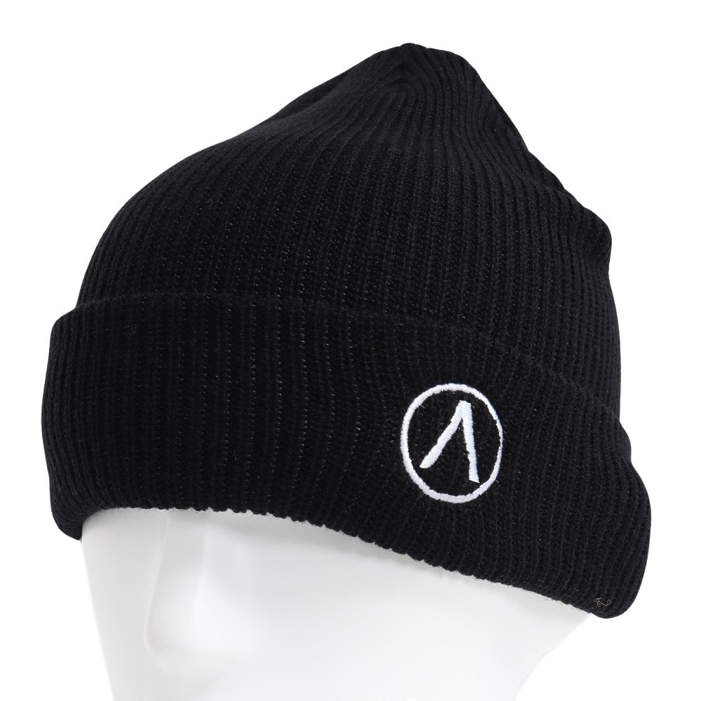 エアボーン（ARBN）（メンズ）EMB ニットキャップ ビーニー AR23FW-CAP003BLK ニット帽 フリーサイズ 黒