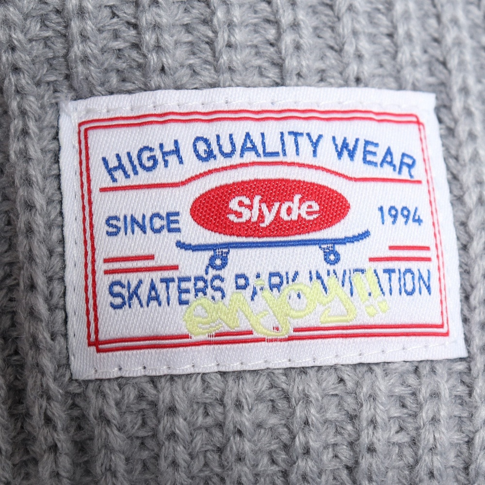 スライド（SLYDE）（メンズ、レディース）ニット帽 EAR MAFF ニットキャップ ビーニー SL23FW-HAT003GRY フリーサイズ 紐付き 耳当て付き グレー