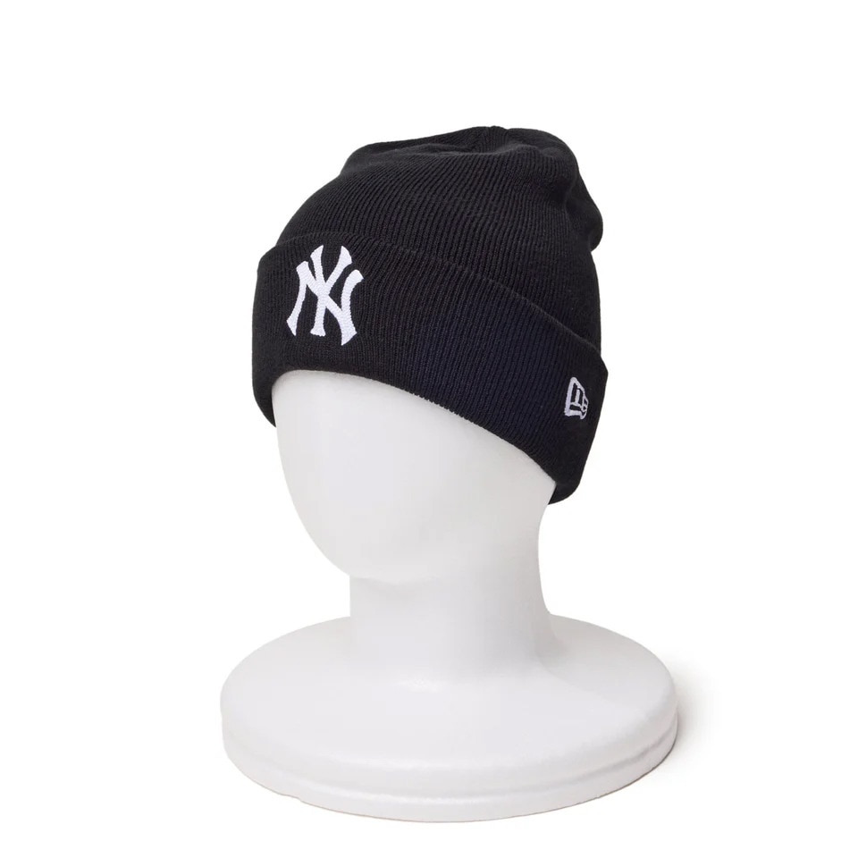 ニューエラ（NEW ERA）（メンズ、レディース）ニット帽 ベーシック カフニット MLB Team Logo ニューヨーク・ヤンキース クーパーズタウン 14312196 黒