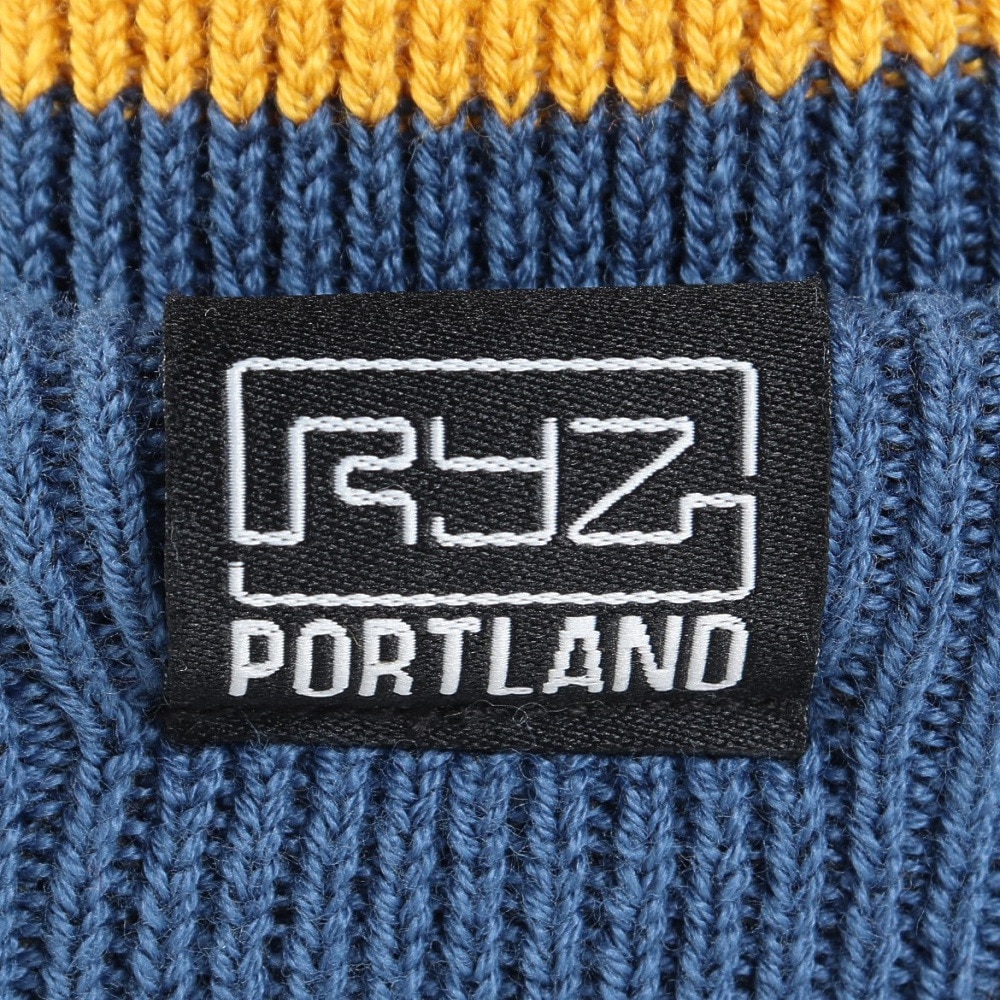 ライズ（RYZ）（メンズ）ニット帽 ライン ロール ニット ワッチ RZ20ST24FW0023 BLU フリーサイズ 青