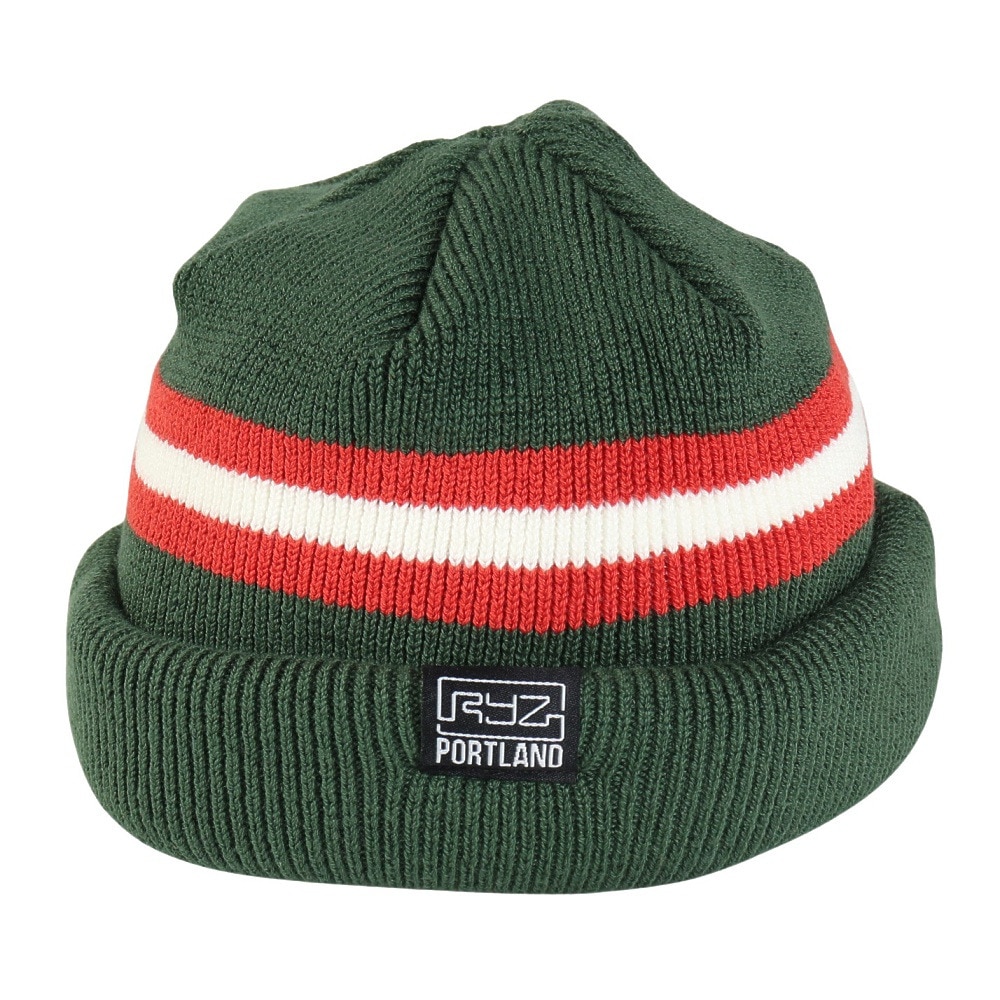 ライズ（RYZ）（メンズ）ニット帽 ライン ロール ニット ワッチ RZ20ST24FW0023 GRN フリーサイズ 緑