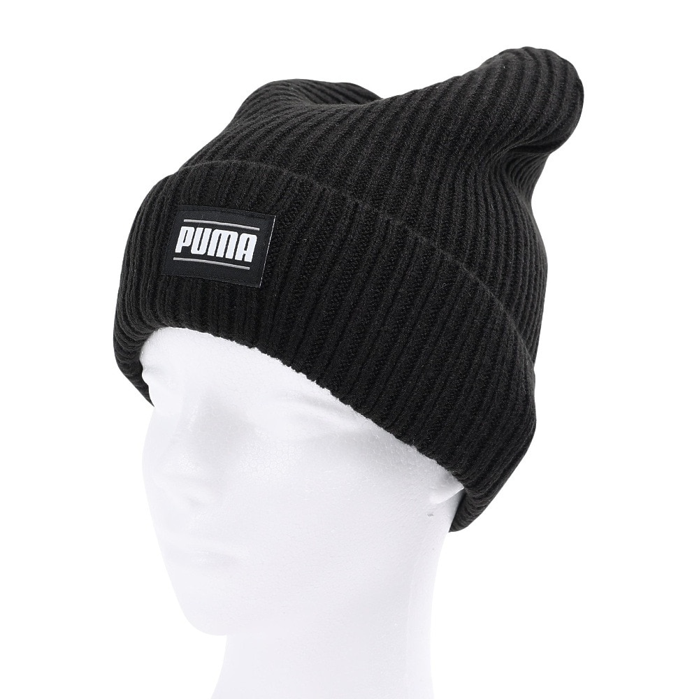 プーマ（PUMA）（メンズ、レディース）ニット帽 リブ クラシック カフ ビーニー 02403801 防寒 フリーサイズ ユニセックス 黒