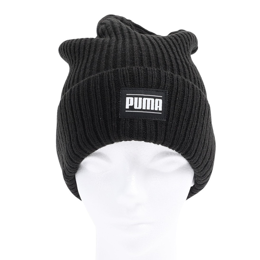 プーマ（PUMA）（メンズ、レディース）ニット帽 リブ クラシック カフ ビーニー 02403801 防寒 フリーサイズ ユニセックス 黒