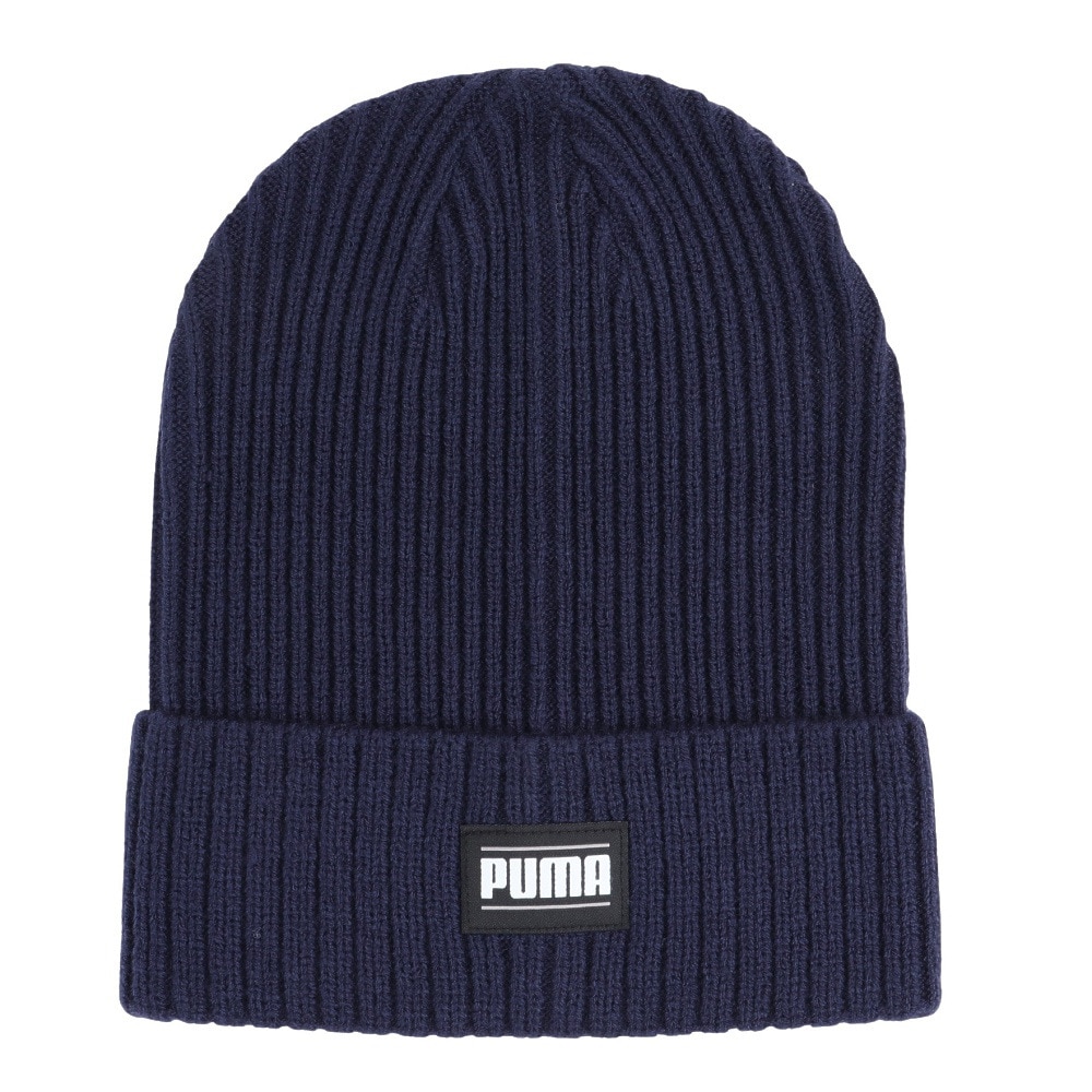 プーマ（PUMA）（メンズ、レディース）ニット帽 リブ クラシック カフ ビーニー 02403810 防寒 フリーサイズ ユニセックス 紺