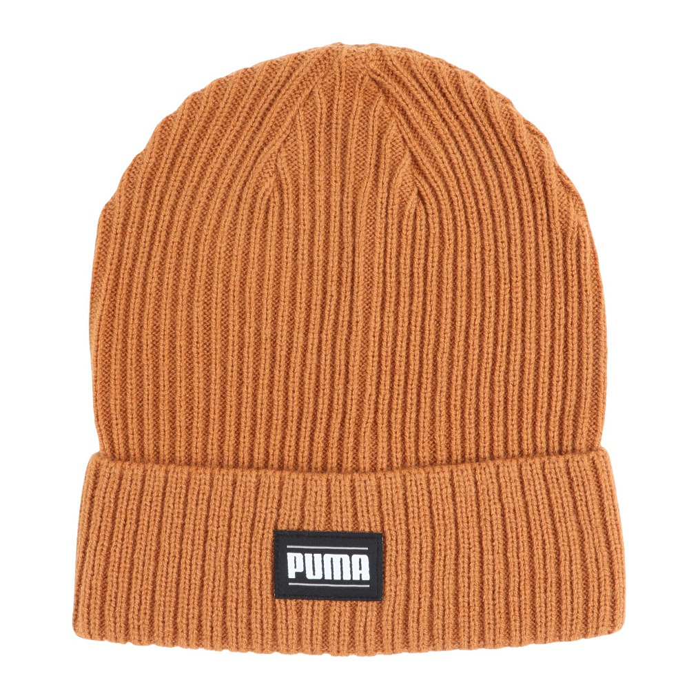 プーマ（PUMA）（メンズ、レディース）ニット帽 リブ クラシック カフ ビーニー 02403812 防寒 フリーサイズ ユニセックス ブラウン