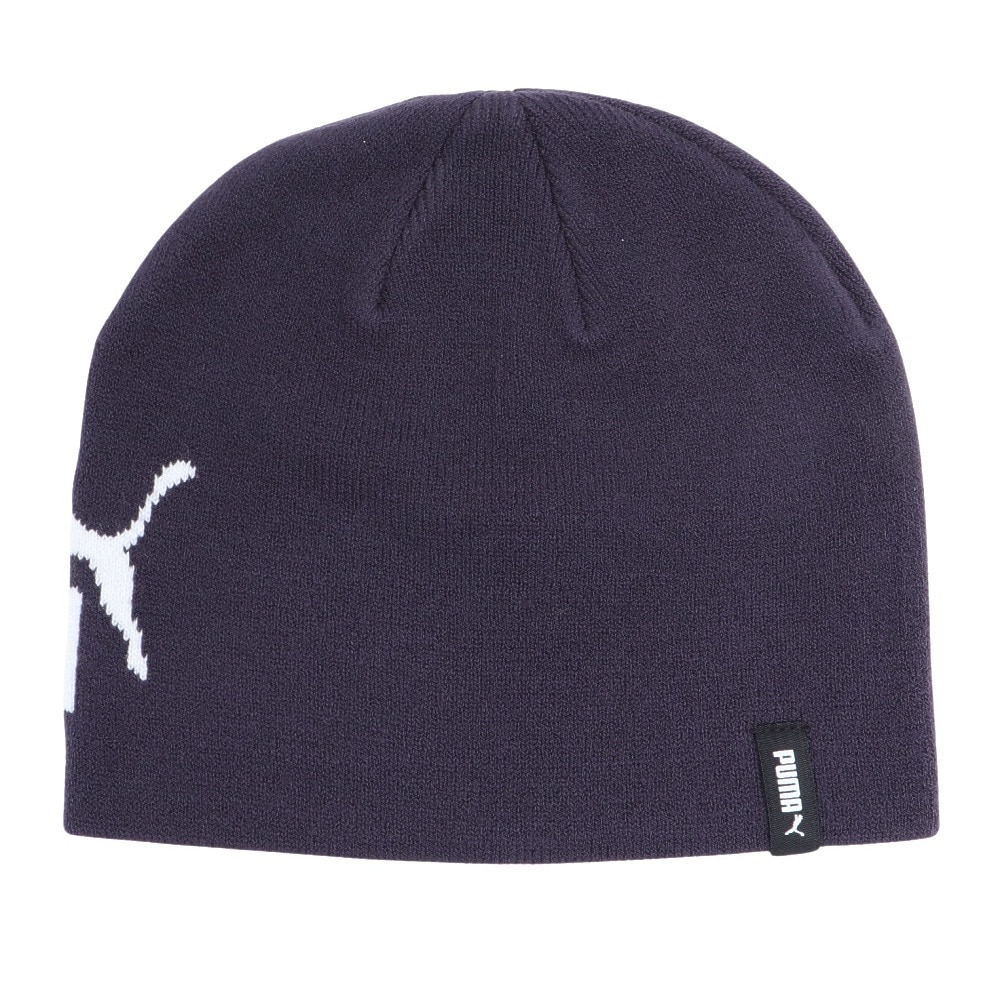 プーマ（PUMA）（メンズ、レディース）ニット帽 エッセンシャル カフレスビーニー 02563602 防寒 フリーサイズ ユニセックス 紺