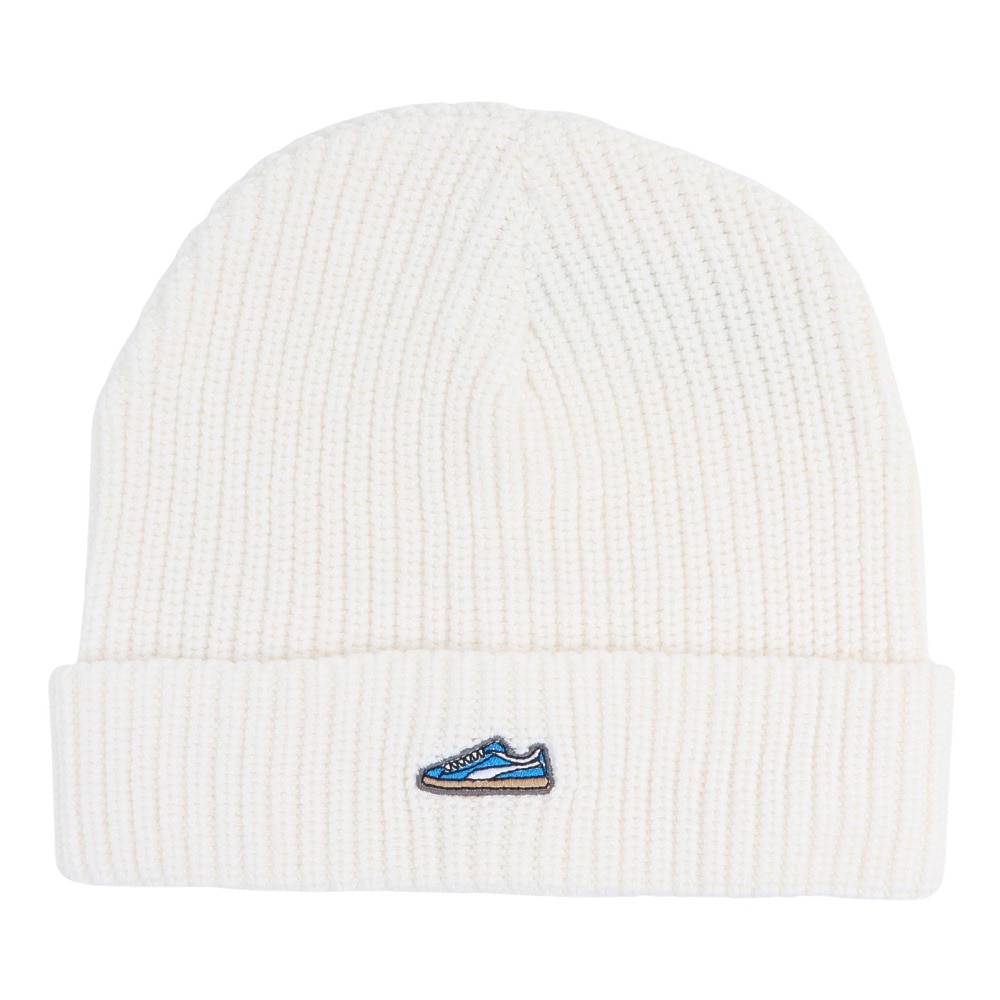 プーマ（PUMA）（メンズ、レディース）ニット帽 CLASSICS グラフィック ショート ビーニー 02568004 帽子 白 フリーサイズ