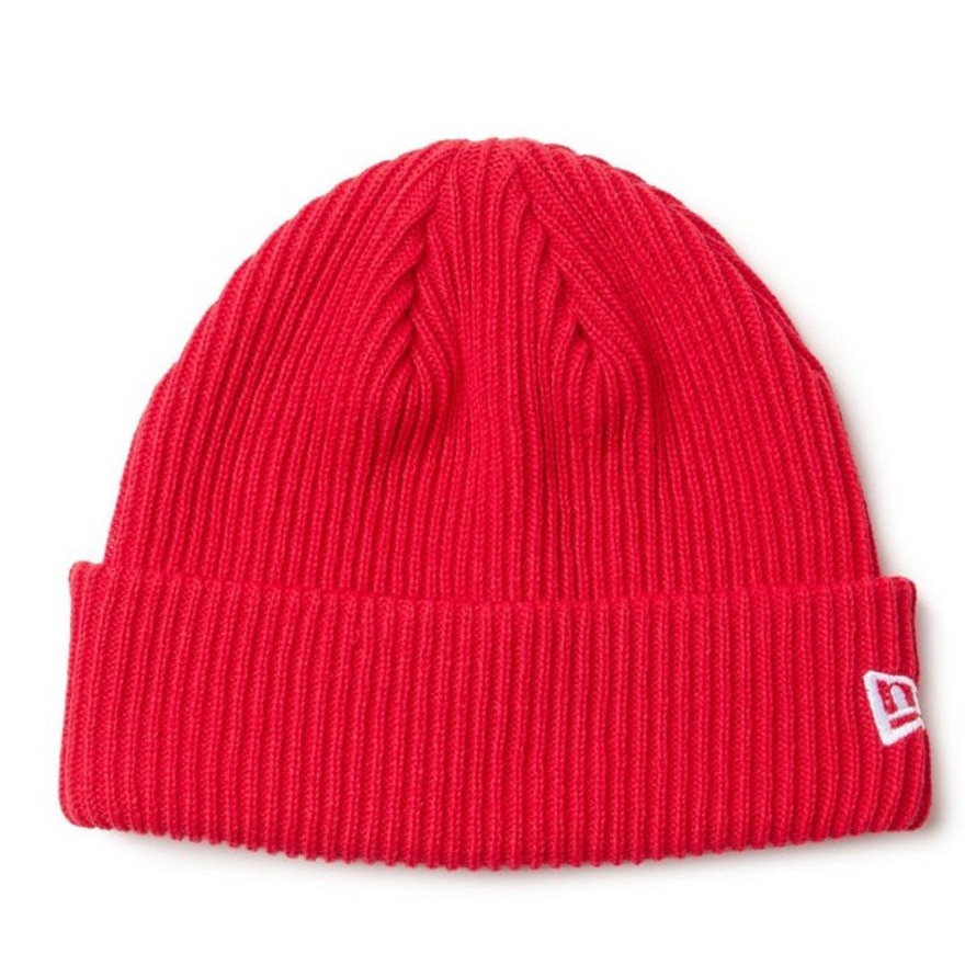 ニューエラ（NEW ERA）（メンズ、レディース）ニットキャップ リブ カフニット 赤 14669936 ニット帽 帽子 ニット 防寒