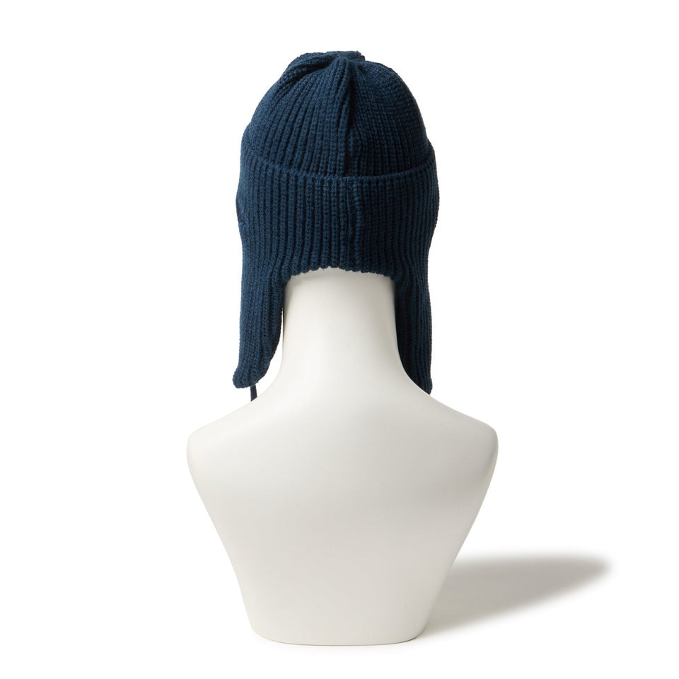 ニューエラ（NEW ERA）（メンズ、レディース）ニットキャップ ニットトラッパー 紺 14670040 イヤーフラップ 耳当て付き ひも付きニット帽