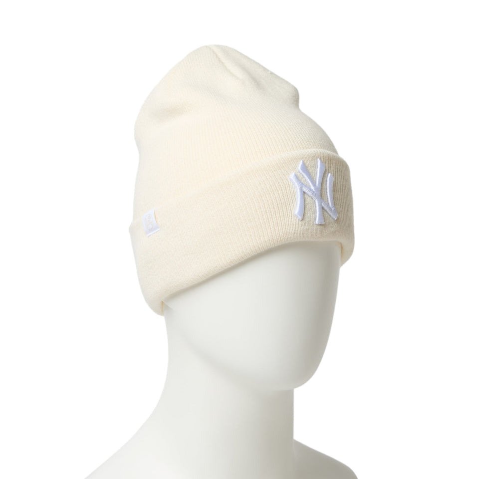 ニューエラ（NEW ERA）（メンズ、レディース）帽子 ニットキャップ  カフニット MLB Tonal Logo ニューヨーク・ヤンキース オフホワイト 白 14670042