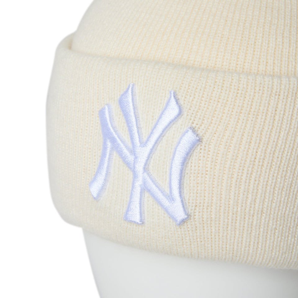 ニューエラ（NEW ERA）（メンズ、レディース）帽子 ニットキャップ  カフニット MLB Tonal Logo ニューヨーク・ヤンキース オフホワイト 白 14670042