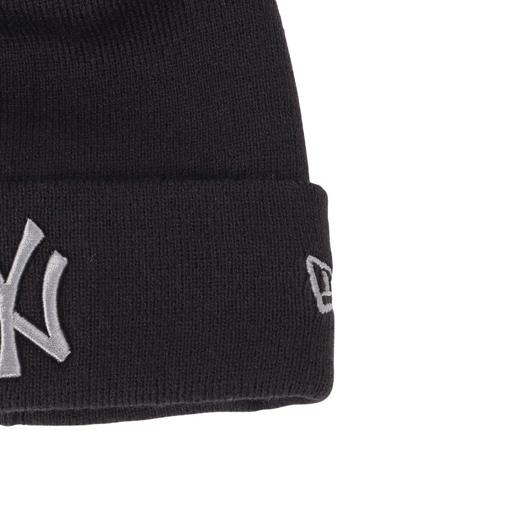 ニューエラ（NEW ERA）（メンズ、レディース）帽子 ベーシック カフニット MLB Tonal Logo ニューヨーク・ヤンキース 黒 ブラック 14670043