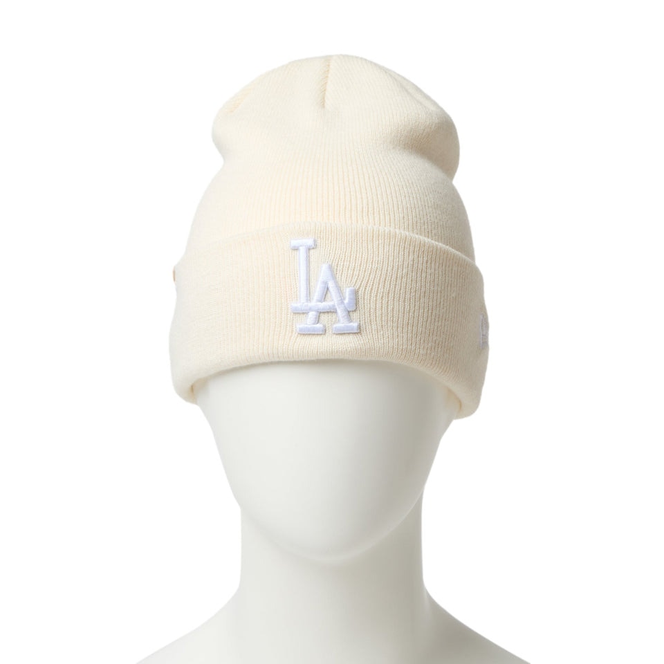 ニューエラ（NEW ERA）（メンズ、レディース）帽子 ニットキャップ カフニット MLB Tonal Logo ロサンゼルス・ドジャース オフホワイト 14670044
