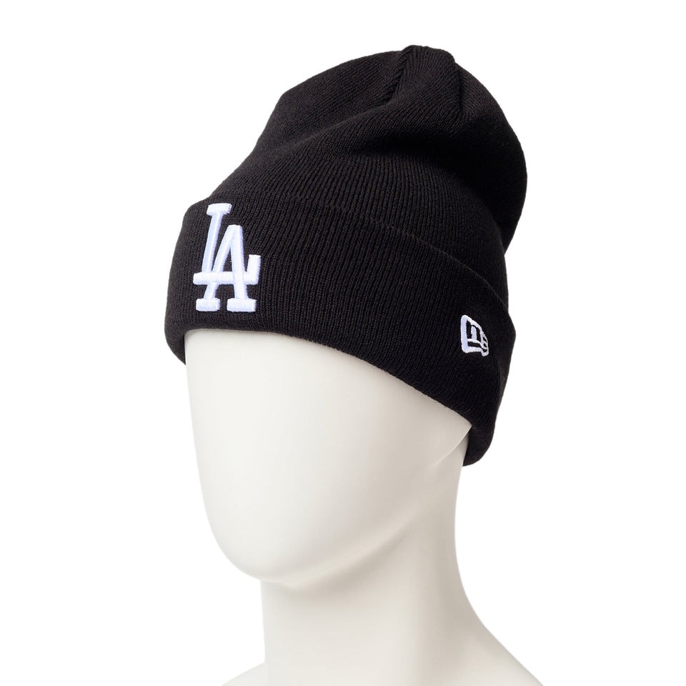 ニューエラ（NEW ERA）（メンズ、レディース）帽子 ニットキャップ ベーシック MLB Team Logo ロサンゼルス・ドジャース 黒 ブラック 14670079