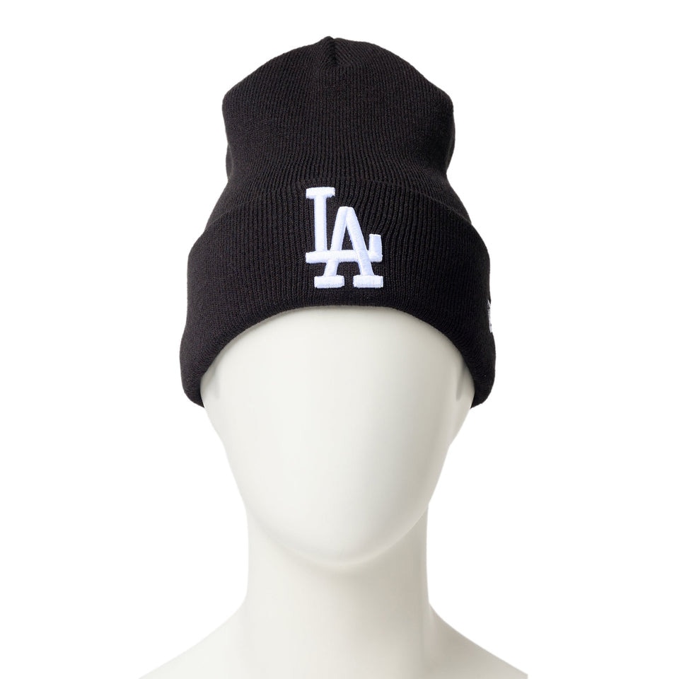ニューエラ（NEW ERA）（メンズ、レディース）帽子 ニットキャップ ベーシック MLB Team Logo ロサンゼルス・ドジャース 黒 ブラック 14670079
