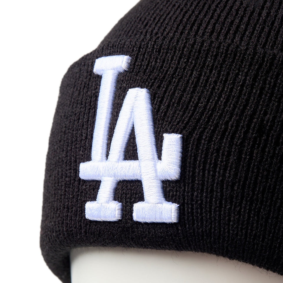 ニューエラ（NEW ERA）（メンズ、レディース）帽子 ニットキャップ ベーシック MLB Team Logo ロサンゼルス・ドジャース 黒 ブラック 14670079