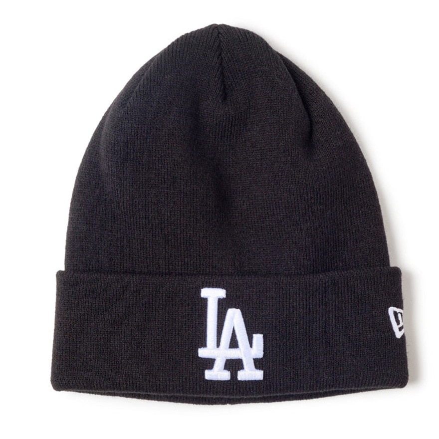 ニューエラ（NEW ERA）（メンズ、レディース）帽子 ニットキャップ ベーシック MLB Team Logo ロサンゼルス・ドジャース 黒 ブラック 14670079