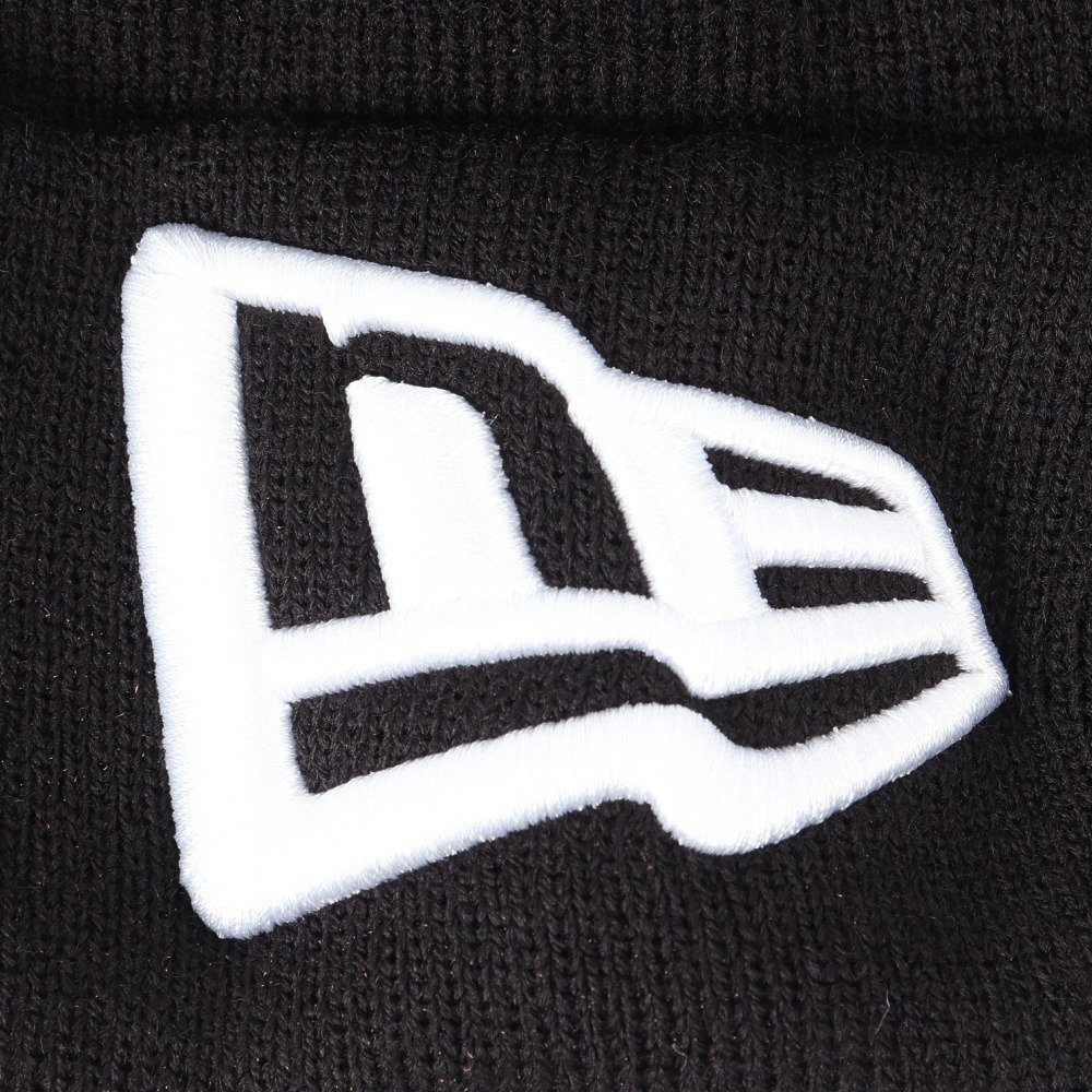 ニューエラ（NEW ERA）（メンズ、レディース）帽子 ニットキャップ ベーシック カフニット フラッグロゴ 黒 ブラック 14670093