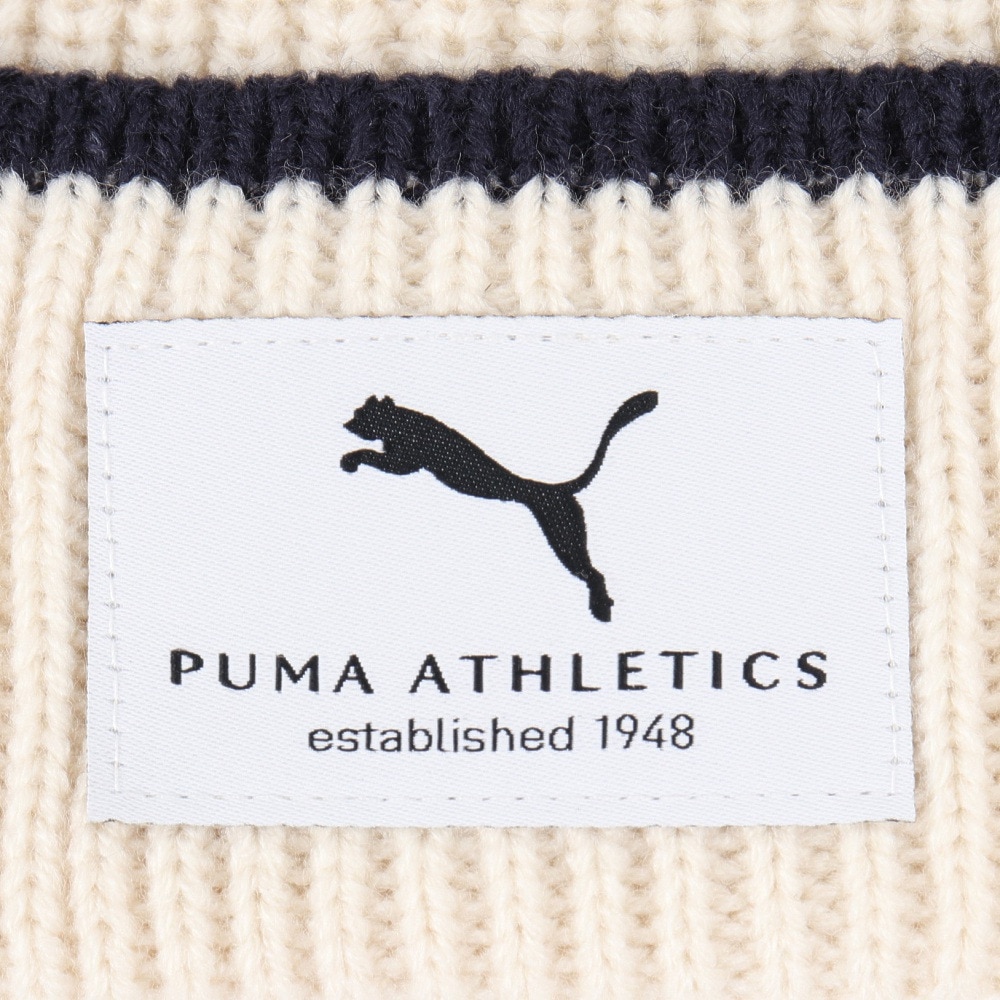 プーマ（PUMA）（メンズ）帽子 ニットキャップ  CLASS  ミッドクラウン 白 アイボリー 02641301 シンプル 防寒小物 あったか