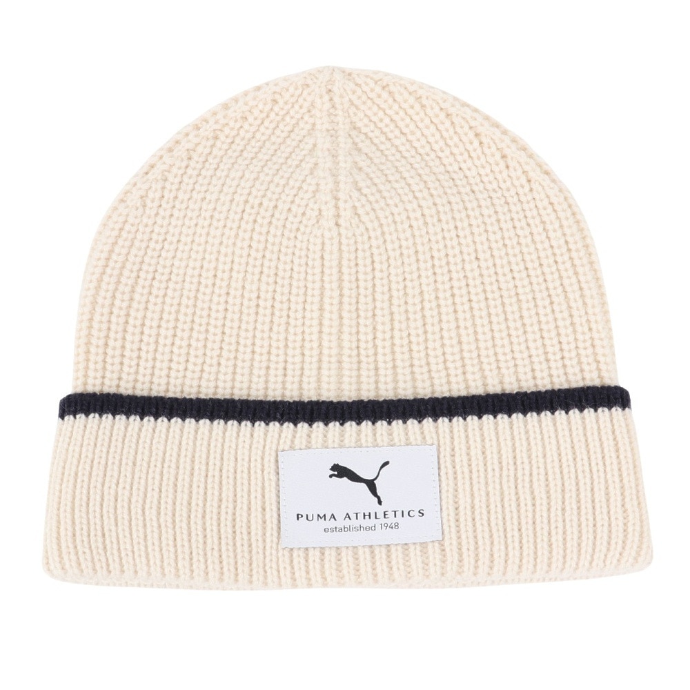 プーマ（PUMA）（メンズ）帽子 ニットキャップ  CLASS  ミッドクラウン 白 アイボリー 02641301 シンプル 防寒小物 あったか