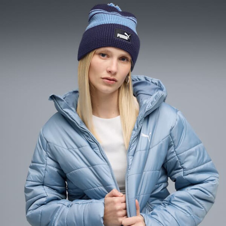 プーマ（PUMA）（メンズ、レディース）帽子 ニットキャップ  ESS  ミッドクラウン  ポム  ビーニー  紺 ネイビー 02655001 シンプル 防寒小物 あったか