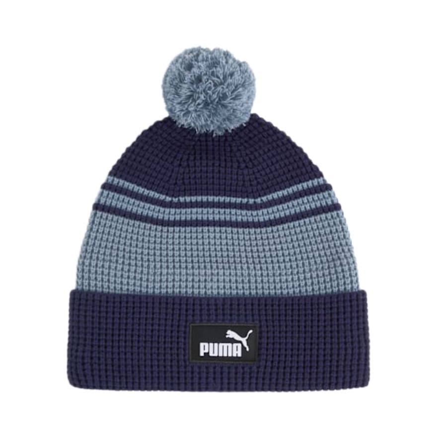 プーマ（PUMA）（メンズ、レディース）帽子 ニットキャップ  ESS  ミッドクラウン  ポム  ビーニー  紺 ネイビー 02655001 シンプル 防寒小物 あったか