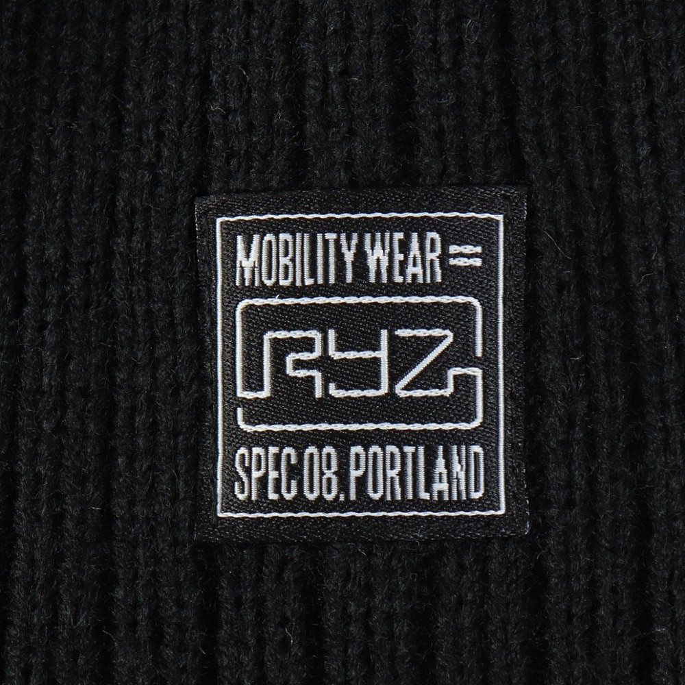 ライズ（RYZ）（メンズ）イヤーカバー ニットキャップ 黒 RZ20ST25FW0027 BLK ニット帽 イヤーカバー付き 耳当て付き 