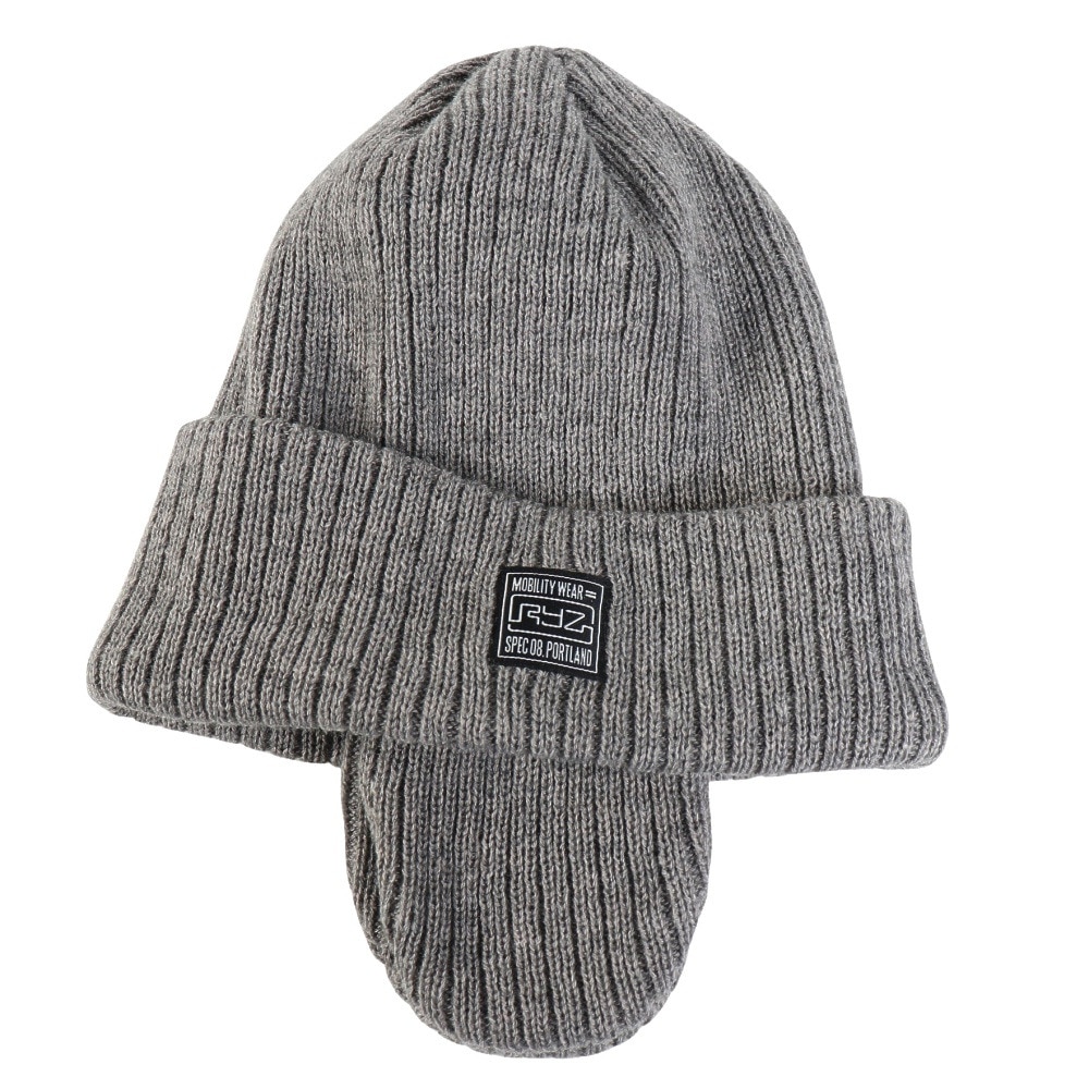 ライズ（RYZ）（メンズ）イヤーカバーニットキャップ グレー RZ20ST25FW0027 GRY ニットキャップ ニット帽 イヤーフラップ 耳当て付き