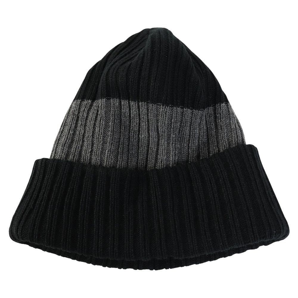 ライズ（RYZ）（メンズ）ニットキャップ ボーダーボリュームリブカフワッチ 黒×グレー RZ20ST25FW0028 BKXGY 帽子 ニット帽 防寒