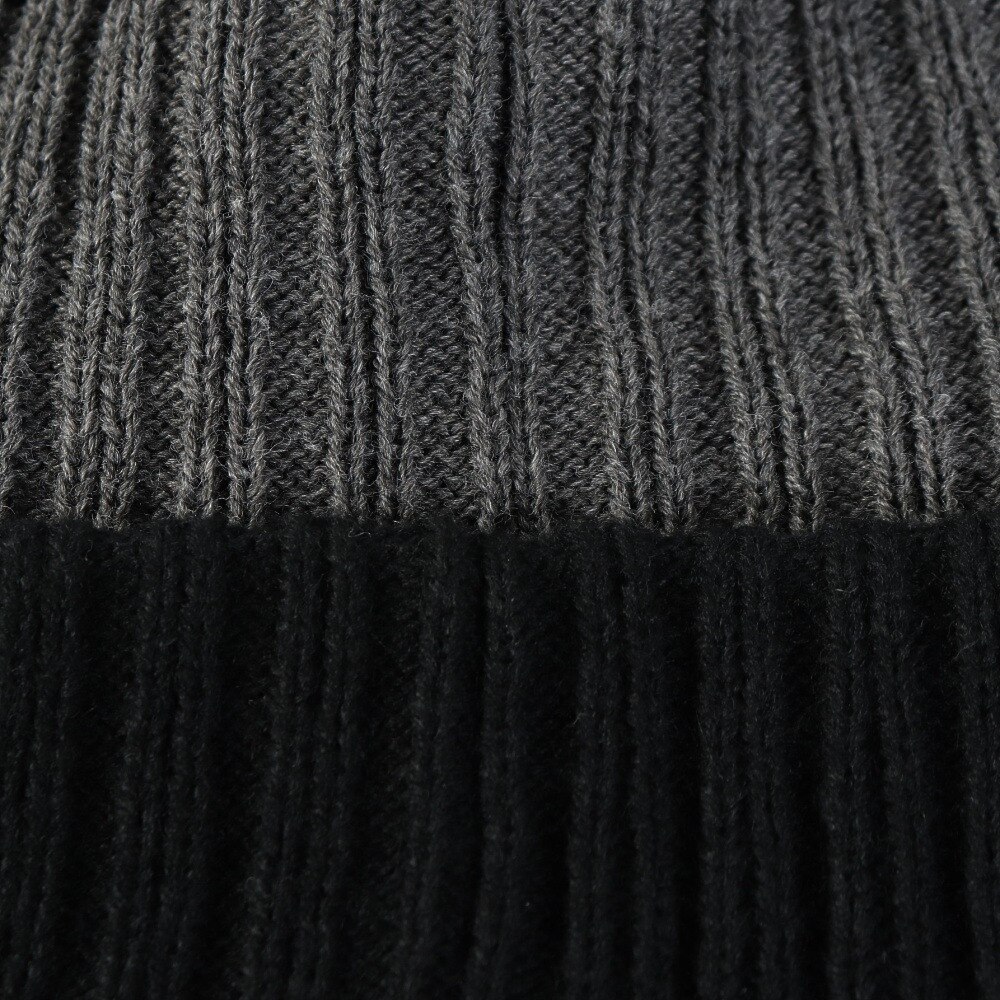 ライズ（RYZ）（メンズ）ニットキャップ ボーダーボリュームリブカフワッチ 黒×グレー RZ20ST25FW0028 BKXGY 帽子 ニット帽 防寒
