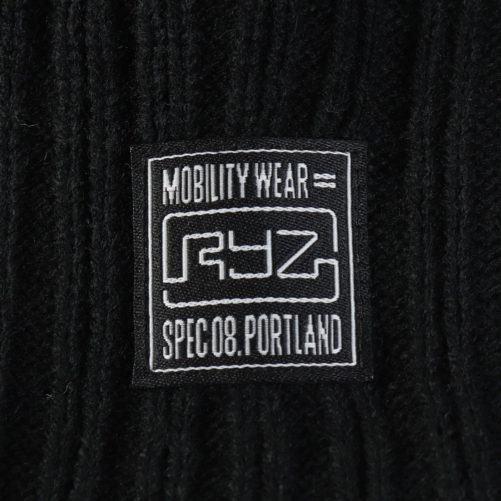 ライズ（RYZ）（メンズ）ニットキャップ ボーダーボリュームリブカフワッチ 黒×グレー RZ20ST25FW0028 BKXGY 帽子 ニット帽 防寒