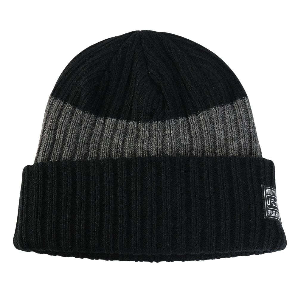 ライズ（RYZ）（メンズ）ニットキャップ ボーダーボリュームリブカフワッチ 黒×グレー RZ20ST25FW0028 BKXGY 帽子 ニット帽 防寒