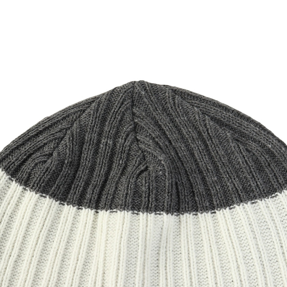 ライズ（RYZ）（メンズ）ニットキャップ ボーダーボリュームリブカフワッチ 黒×白 RZ20ST25FW0028 BKXWH 帽子 ニット帽 防寒