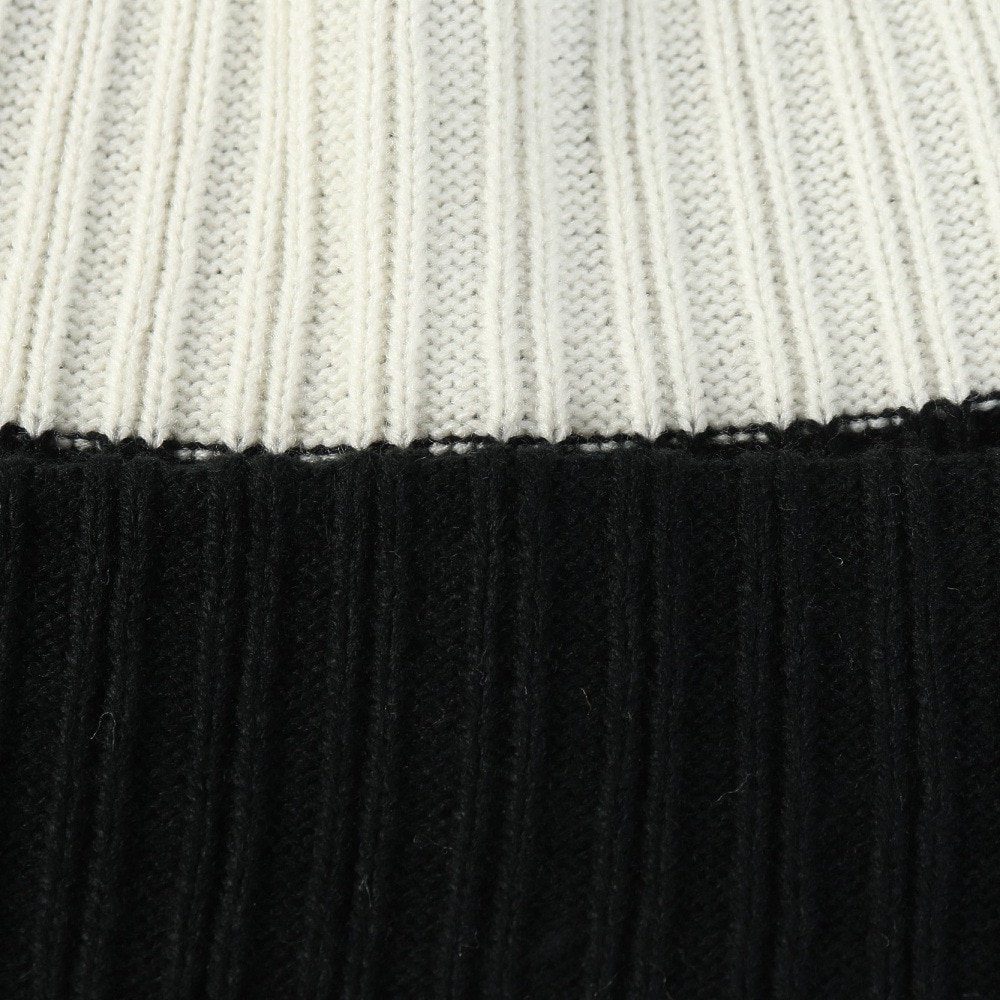 ライズ（RYZ）（メンズ）ニットキャップ ボーダーボリュームリブカフワッチ 黒×白 RZ20ST25FW0028 BKXWH 帽子 ニット帽 防寒