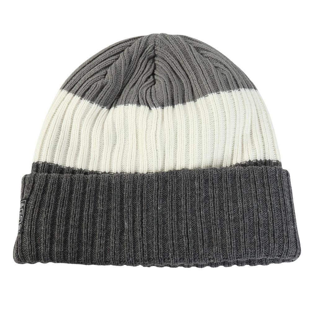 ライズ（RYZ）（メンズ）ニットキャップ ボーダーボリュームリブカフワッチ チャコールグレー RZ20ST25FW0028 CGRY 帽子 ニット帽 防寒