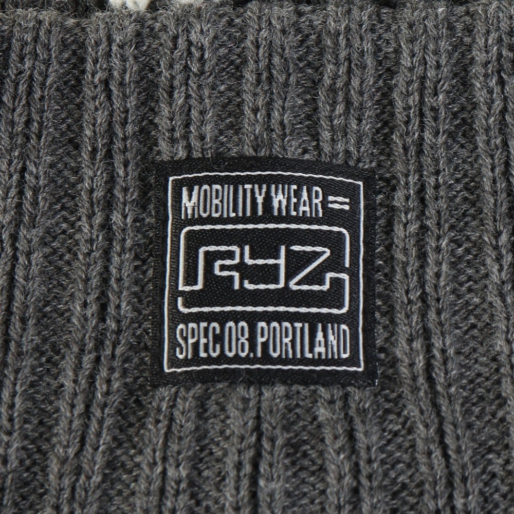 ライズ（RYZ）（メンズ）ニットキャップ ボーダーボリュームリブカフワッチ チャコールグレー RZ20ST25FW0028 CGRY 帽子 ニット帽 防寒