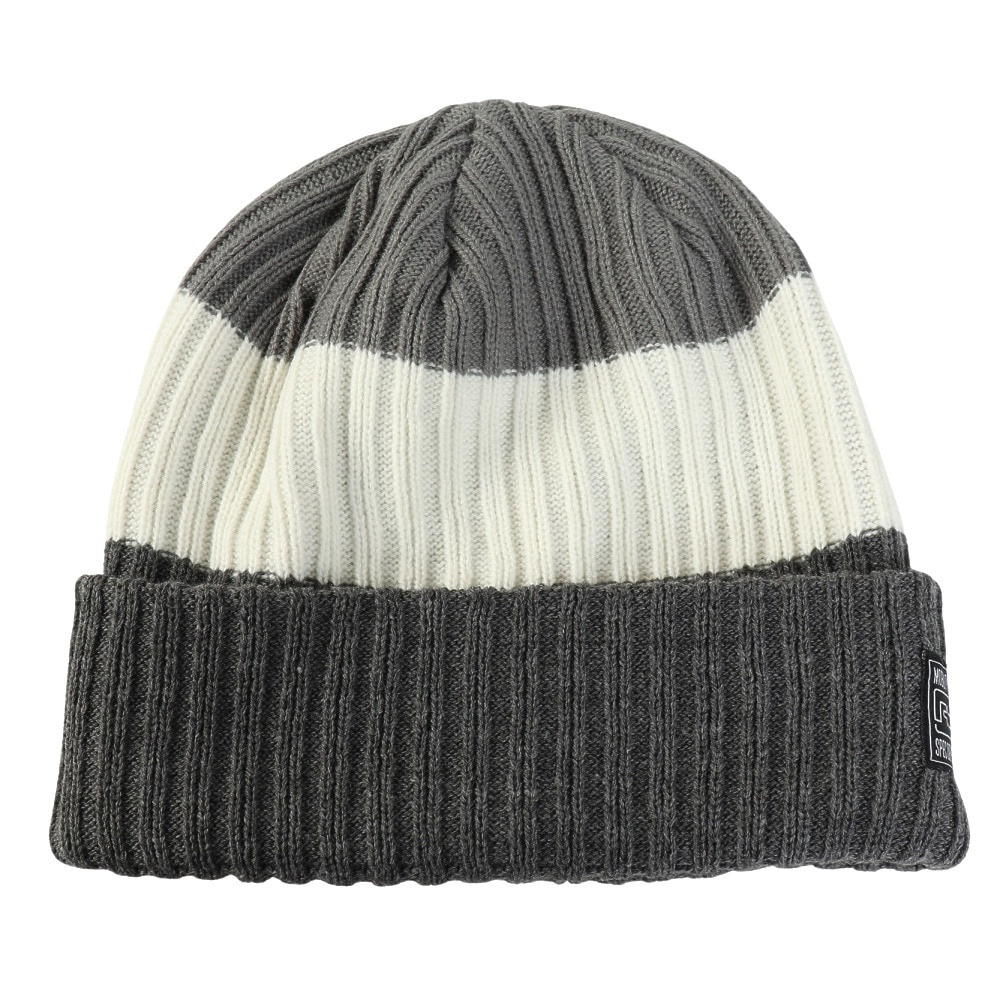 ライズ（RYZ）（メンズ）ニットキャップ ボーダーボリュームリブカフワッチ チャコールグレー RZ20ST25FW0028 CGRY 帽子 ニット帽 防寒