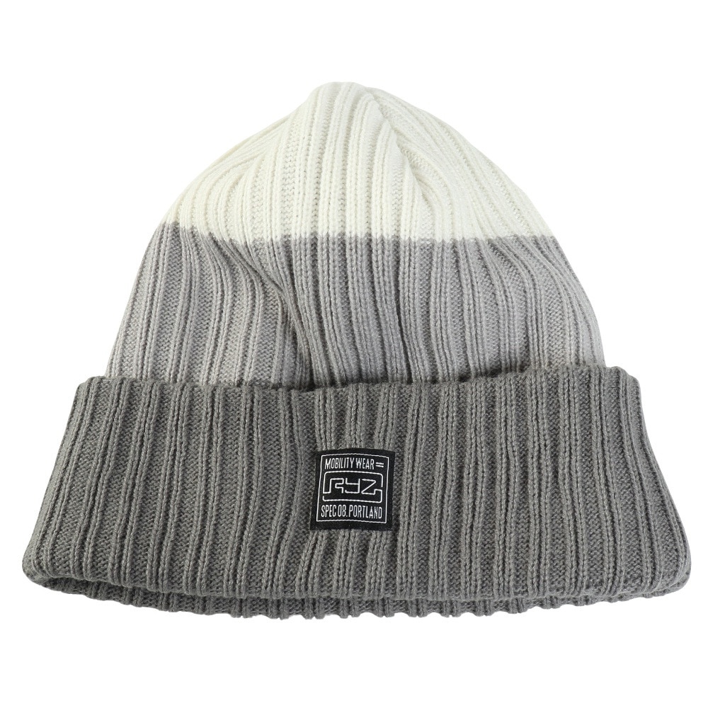 ライズ（RYZ）（メンズ）ニットキャップ ボーダーボリュームリブカフワッチ グレー RZ20ST25FW0028 GRY 帽子 ニット帽 防寒