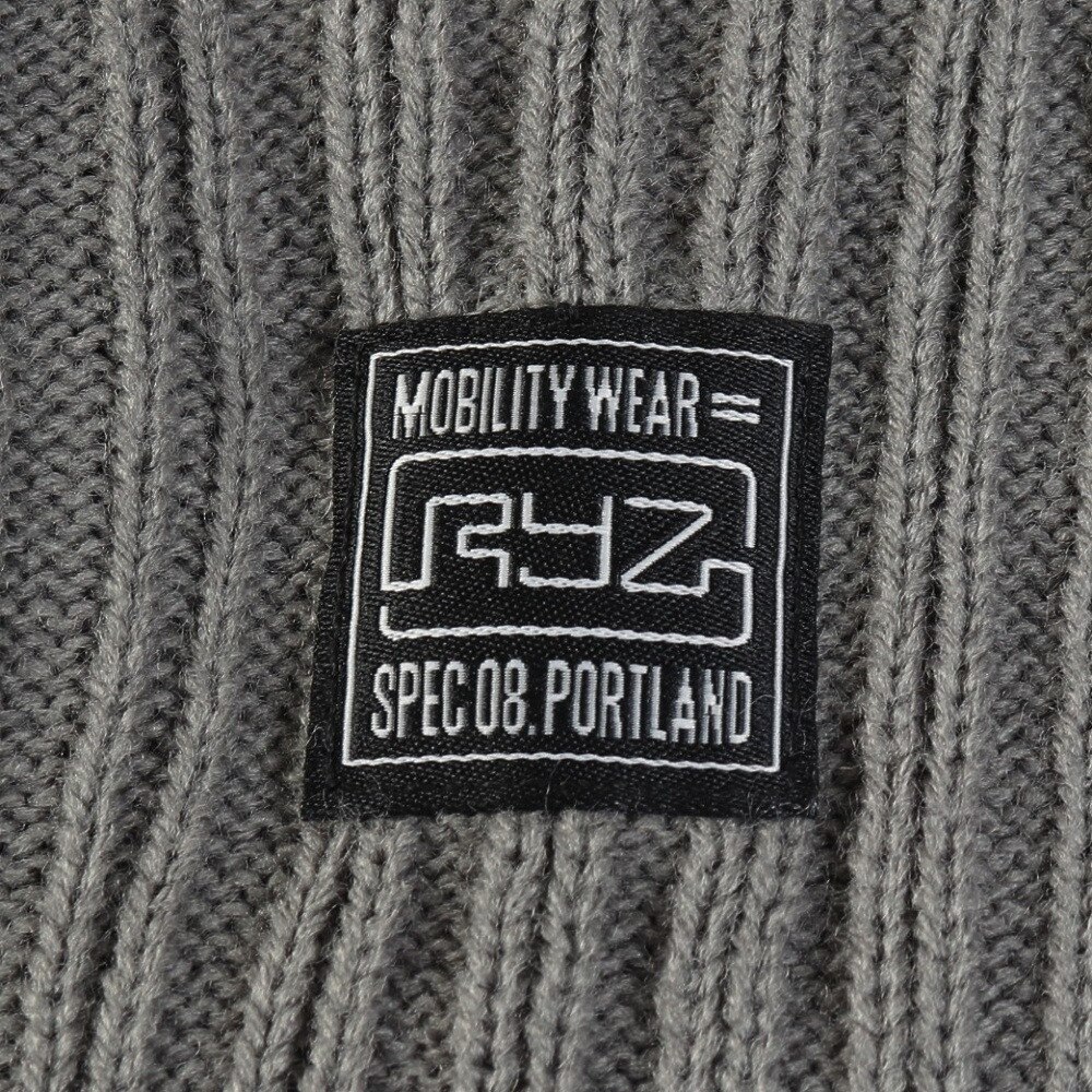 ライズ（RYZ）（メンズ）ニットキャップ ボーダーボリュームリブカフワッチ グレー RZ20ST25FW0028 GRY 帽子 ニット帽 防寒