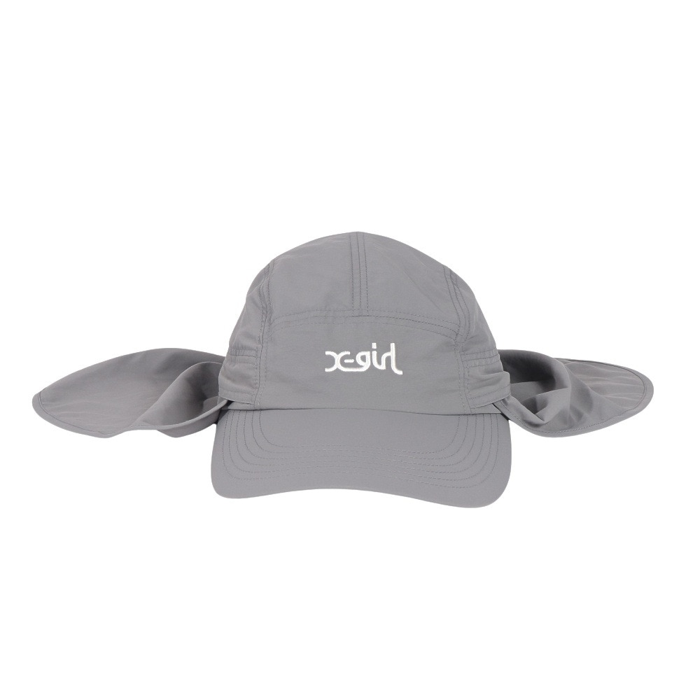 エックスガール（X-gir）（レディース）帽子 サンガード キャップ グレー 155251051003-GREY UPF50+ 撥水 防風 サンガード 日除け 日焼け対策 シンプル