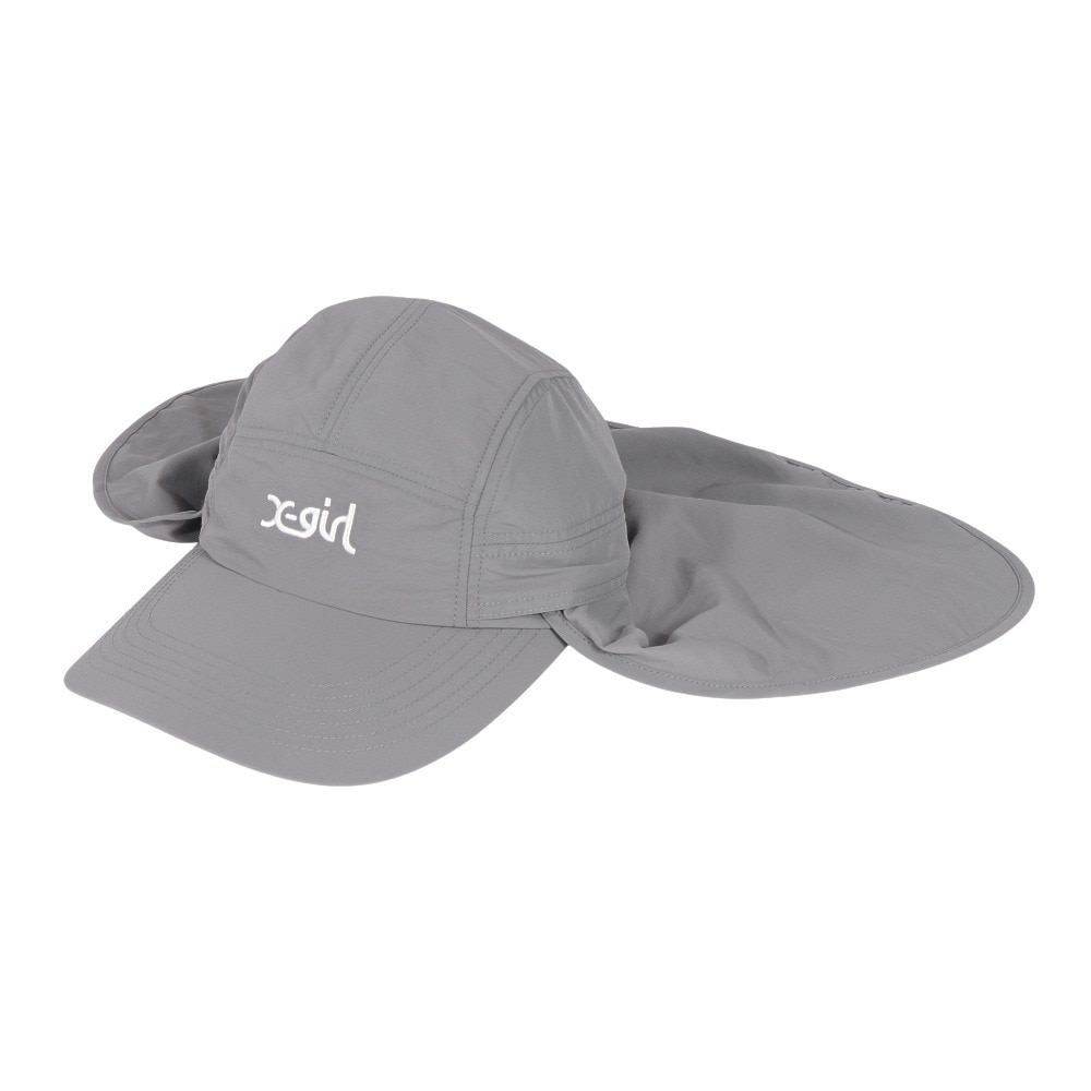エックスガール（X-gir）（レディース）帽子 サンガード キャップ グレー 155251051003-GREY UPF50+ 撥水 防風 サンガード 日除け 日焼け対策 シンプル