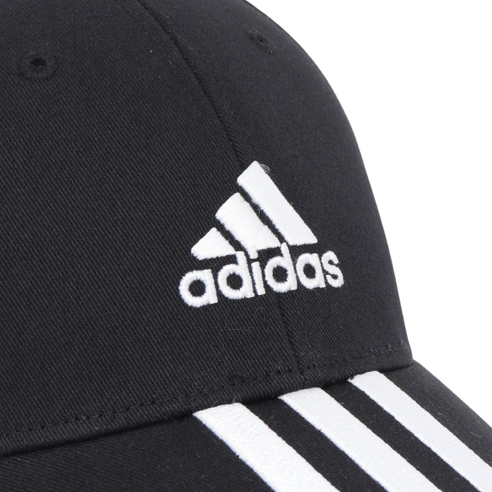 アディダス（adidas）（メンズ、レディース）スリーストライプス コットンツイル ベースボール キャップ 帽子 DKH29-IB3242 Mサイズ 黒