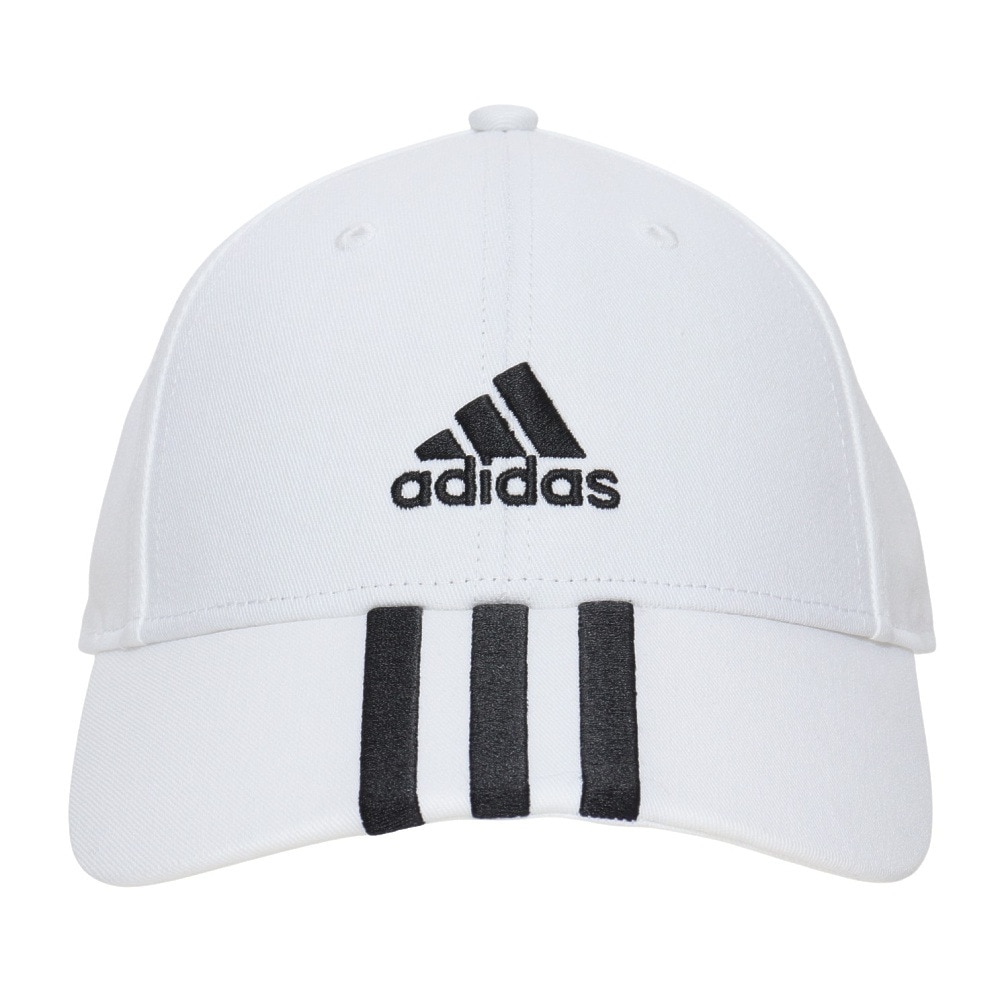 アディダス（adidas）（メンズ、レディース）スリーストライプス コットンツイル ベースボール キャップ 帽子 DKH29-II3509  Mサイズ  白