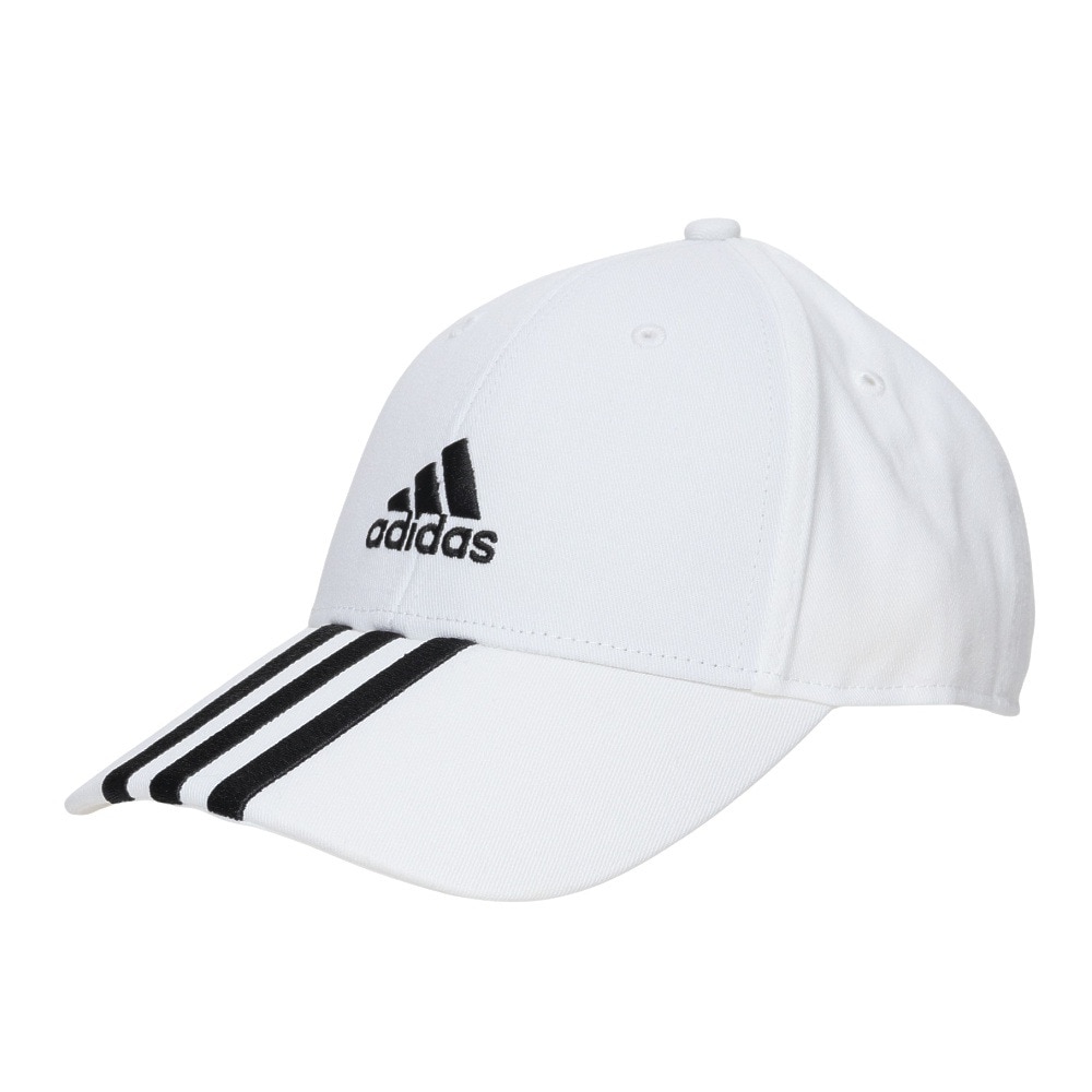アディダス（adidas）（メンズ、レディース）スリーストライプス コットンツイル ベースボール キャップ 帽子 DKH29-II3509  Mサイズ  白