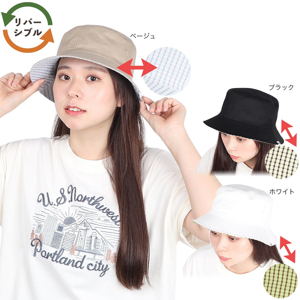 フィラ（FILA）（レディース）リバーシブル バケットハット 24101320306570 白