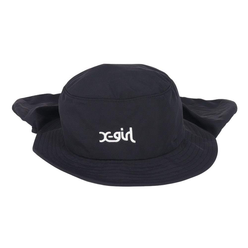 エックスガール（X-gir）（レディース）帽子 サンガード ハット 黒 155251051004-BLACK UPF50+ 撥水 防風 サンガード 日除け 日焼け対策 シンプル