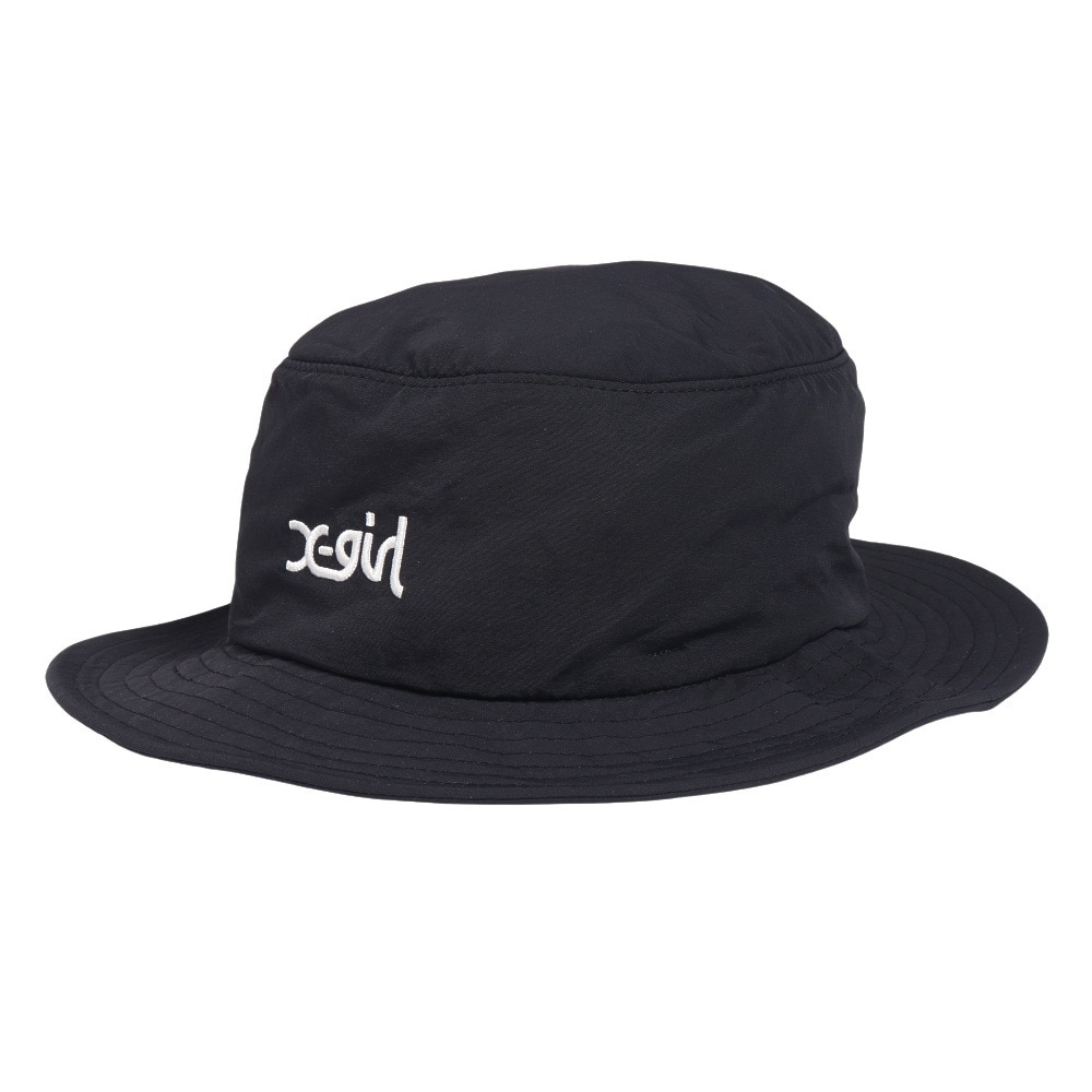 エックスガール（X-gir）（レディース）帽子 サンガード ハット 黒 155251051004-BLACK UPF50+ 撥水 防風 サンガード 日除け 日焼け対策 シンプル