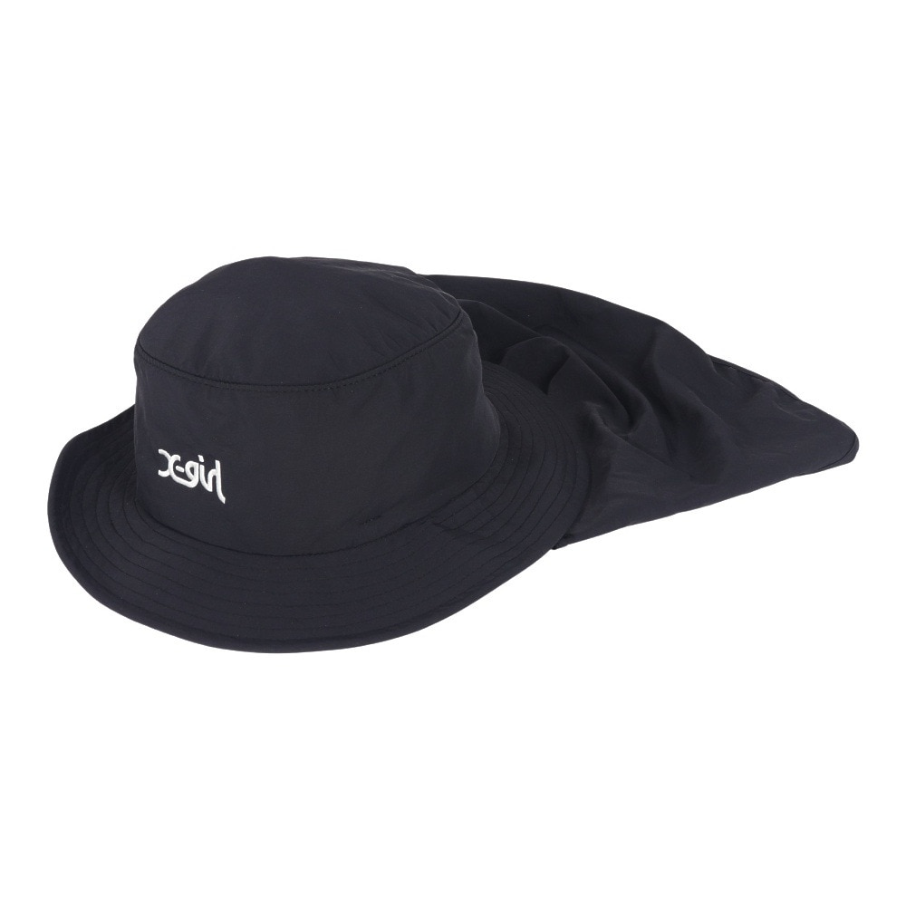 エックスガール（X-gir）（レディース）帽子 サンガード ハット 黒 155251051004-BLACK UPF50+ 撥水 防風 サンガード 日除け 日焼け対策 シンプル